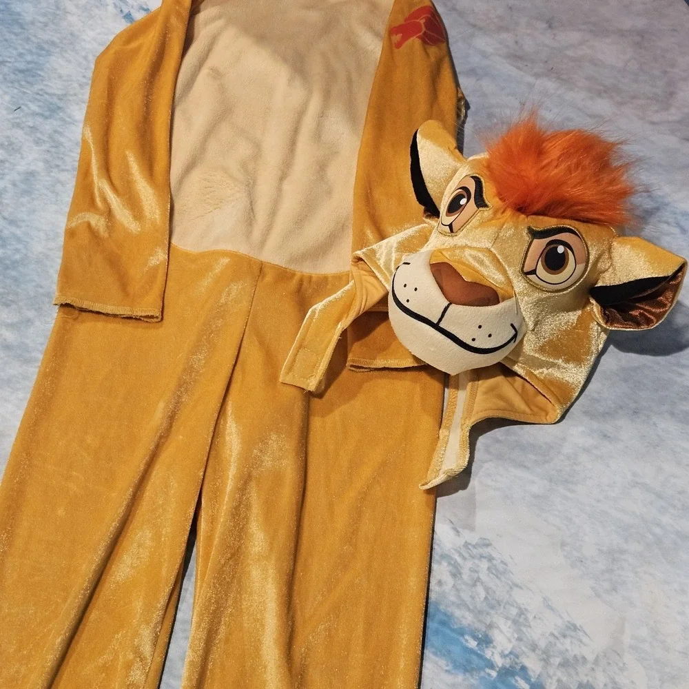 Disney Junior The Lion Guard Kion Costume Toddler Large 4-6 Jumpsuit Mask Tail